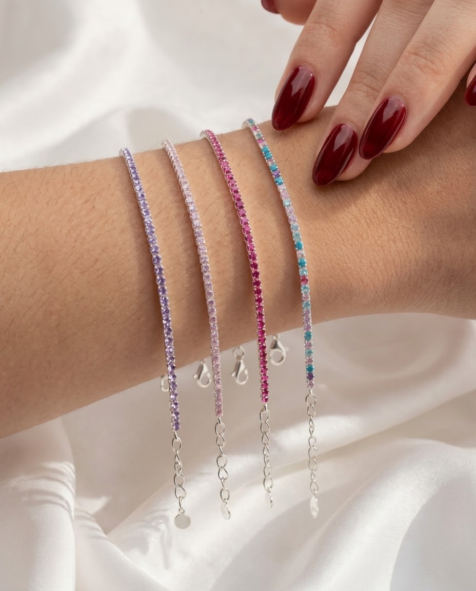 Pulsera Tenis Esencia de Color en plata 925 — MARDAN JOYAS